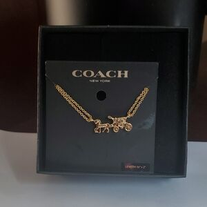 Coach Horse And Carriage Necklace In Box.